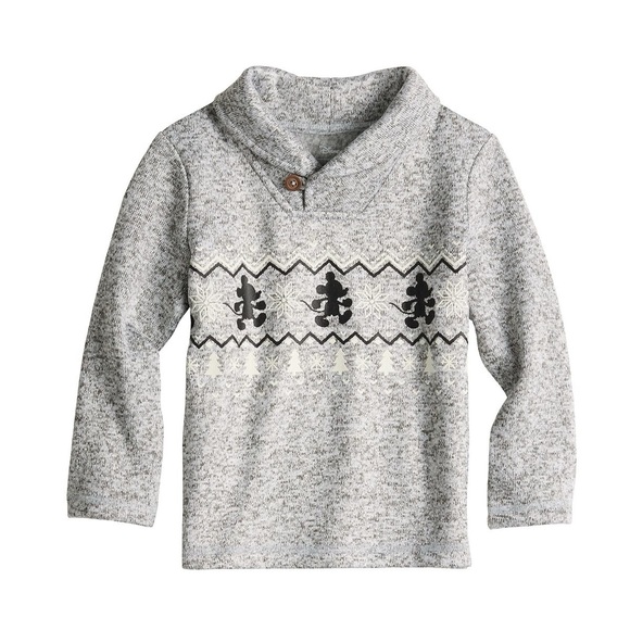 Jumping Beans | Disney Mickey Mouse Faire Isle Shawl Collar Sweater Pullover 3T - Picture 1 of 6